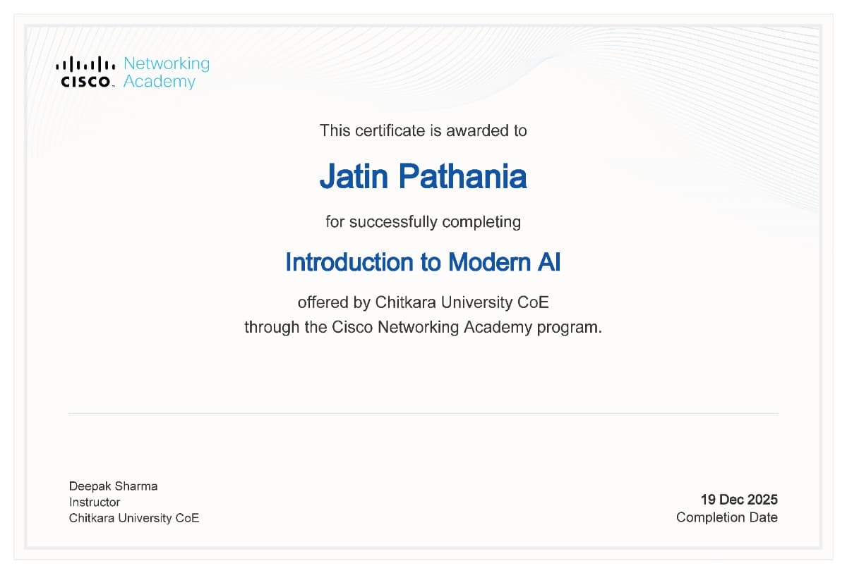 Introduction to Modern AI